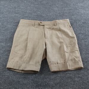 Lardini Shorts Mens 52 Bermuda Silk Wool Cream Dressy Preppy Luxury Quiet Money